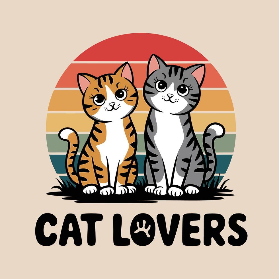 Cat Lovers T shirt Design vector
