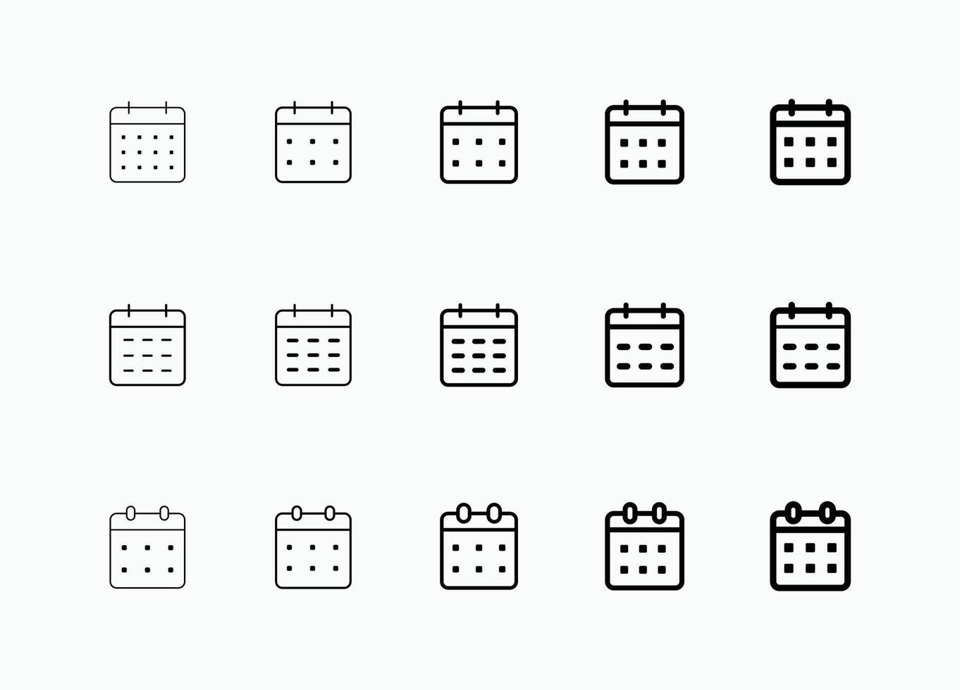 Set of calendar icons. calendar planner web icon collection line style. vector