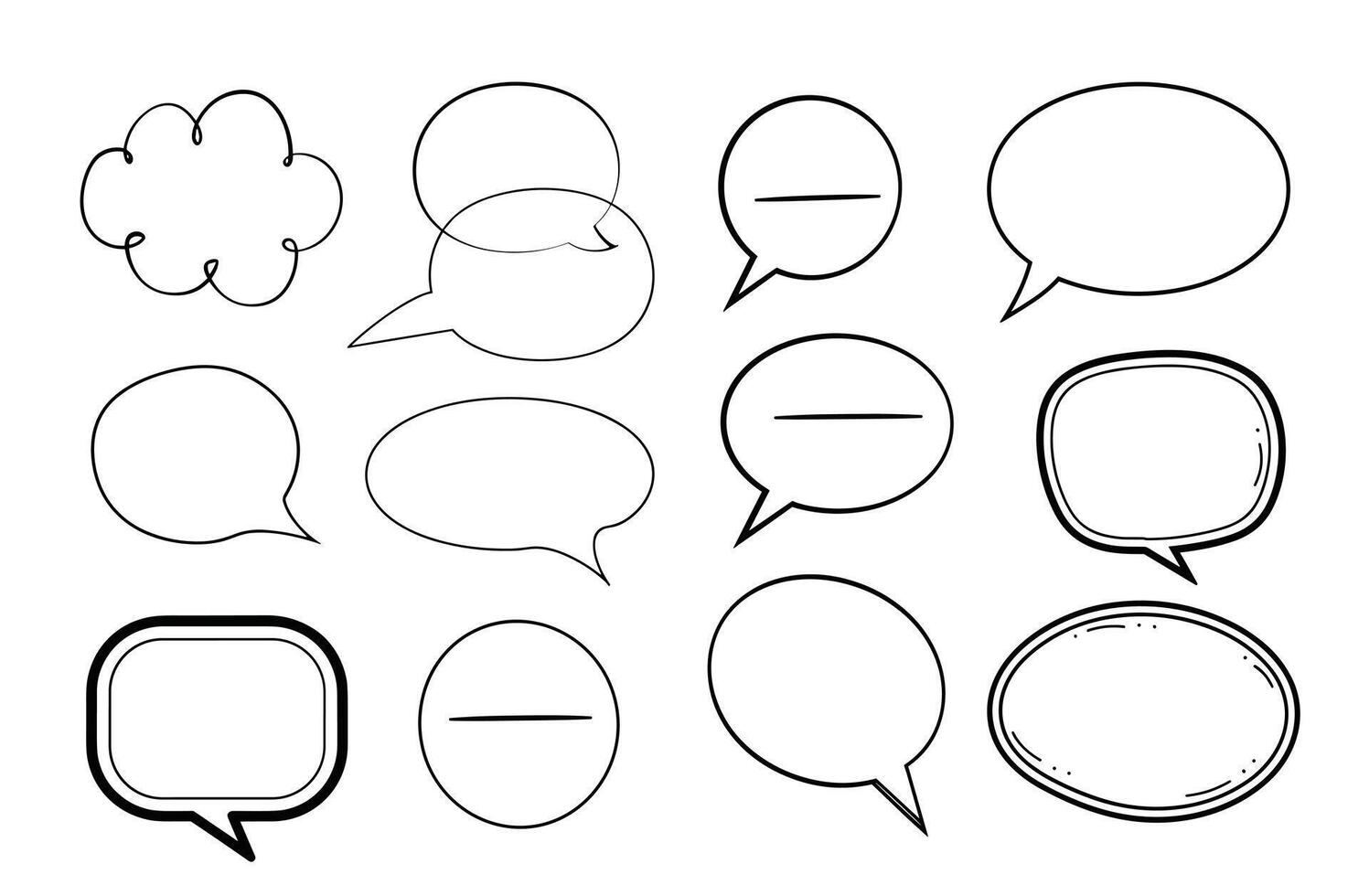 A collection of various blank speech bubbles for creative communication and design use. vector