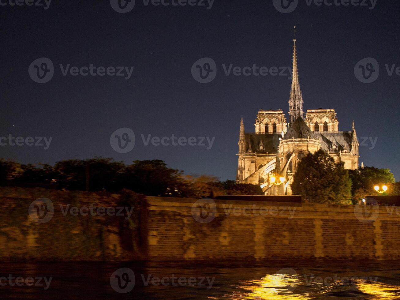 paris in france at night photo