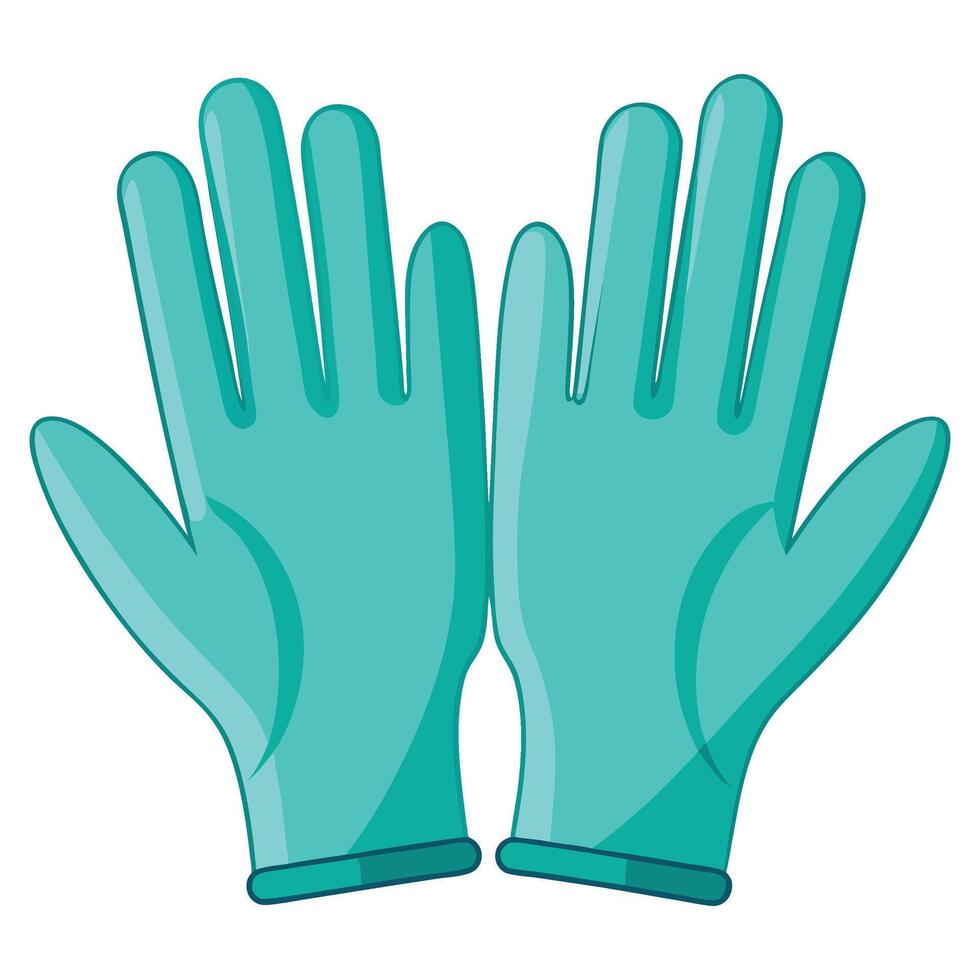 Two gloves with blue rubber on them vector