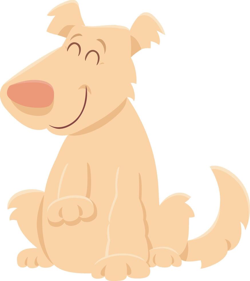 cartoon beige shaggy dog animal character vector
