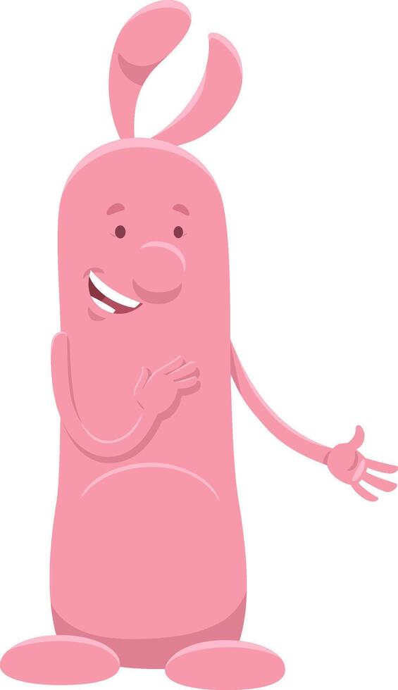 cute funny cartoon pink fantasy character vector