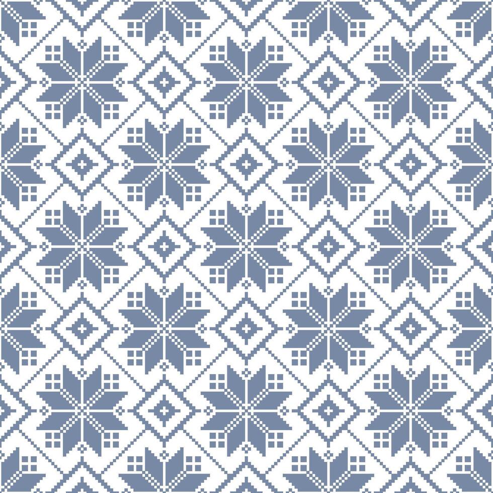 Seamless geometric pattern with abstract floral vector