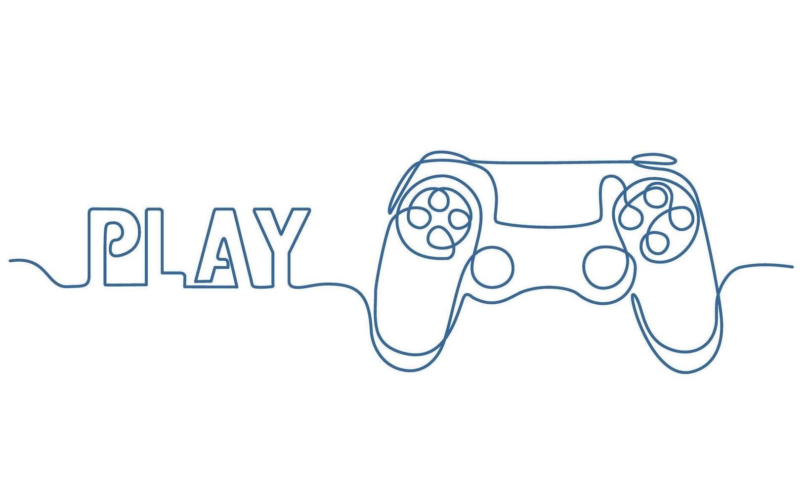 a game stick one line drawing illustration. modern wireless game controller for pc. one continuous line joystick controller vector