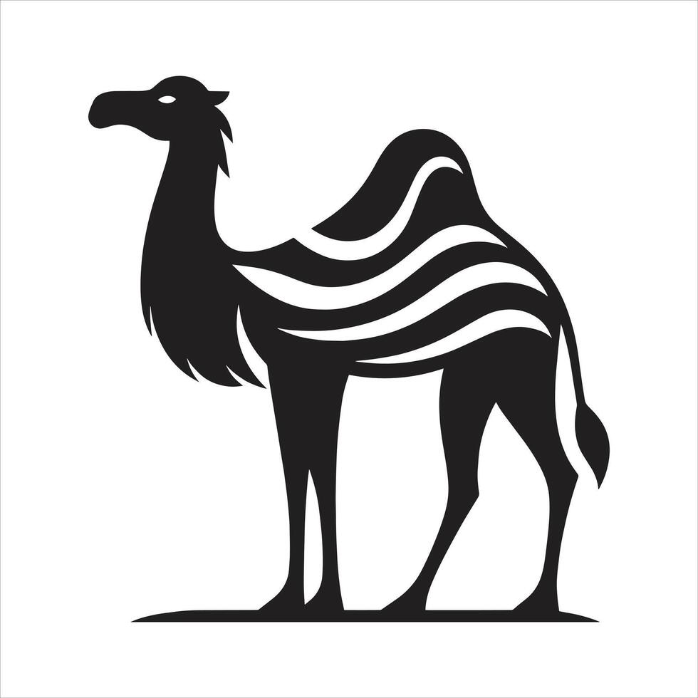 Camel logo design silhouette. desert animal sign and symbol vector