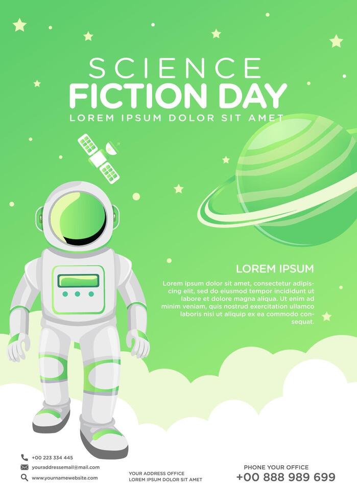 Poster design template for National Science Fiction Day vector