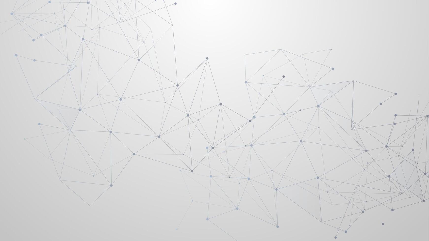 Abstract tech network connection dots and plexus lines on a white background. Digital technology and data science analysis background. Futuristic scientific wallpaper with mesh vector