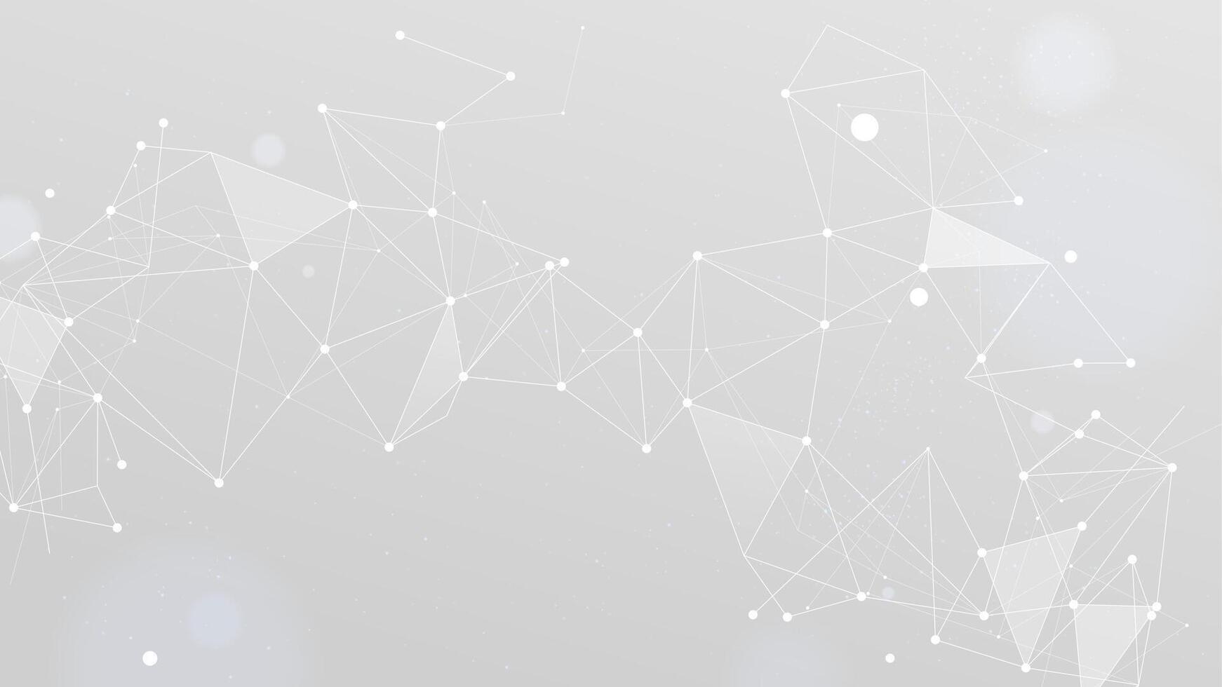Abstract tech network connection dots and plexus lines on a white background. Digital neural technology and data science analysis background. Futuristic scientific wallpaper with mesh vector
