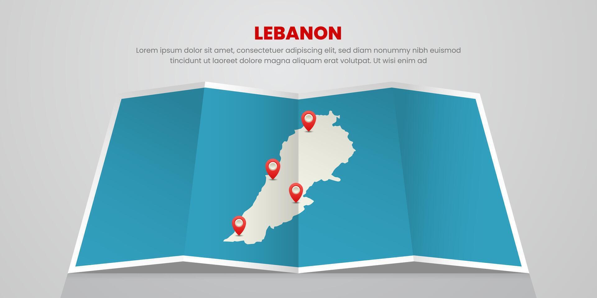 lebanon map travel with pin tag location design Illustration vector