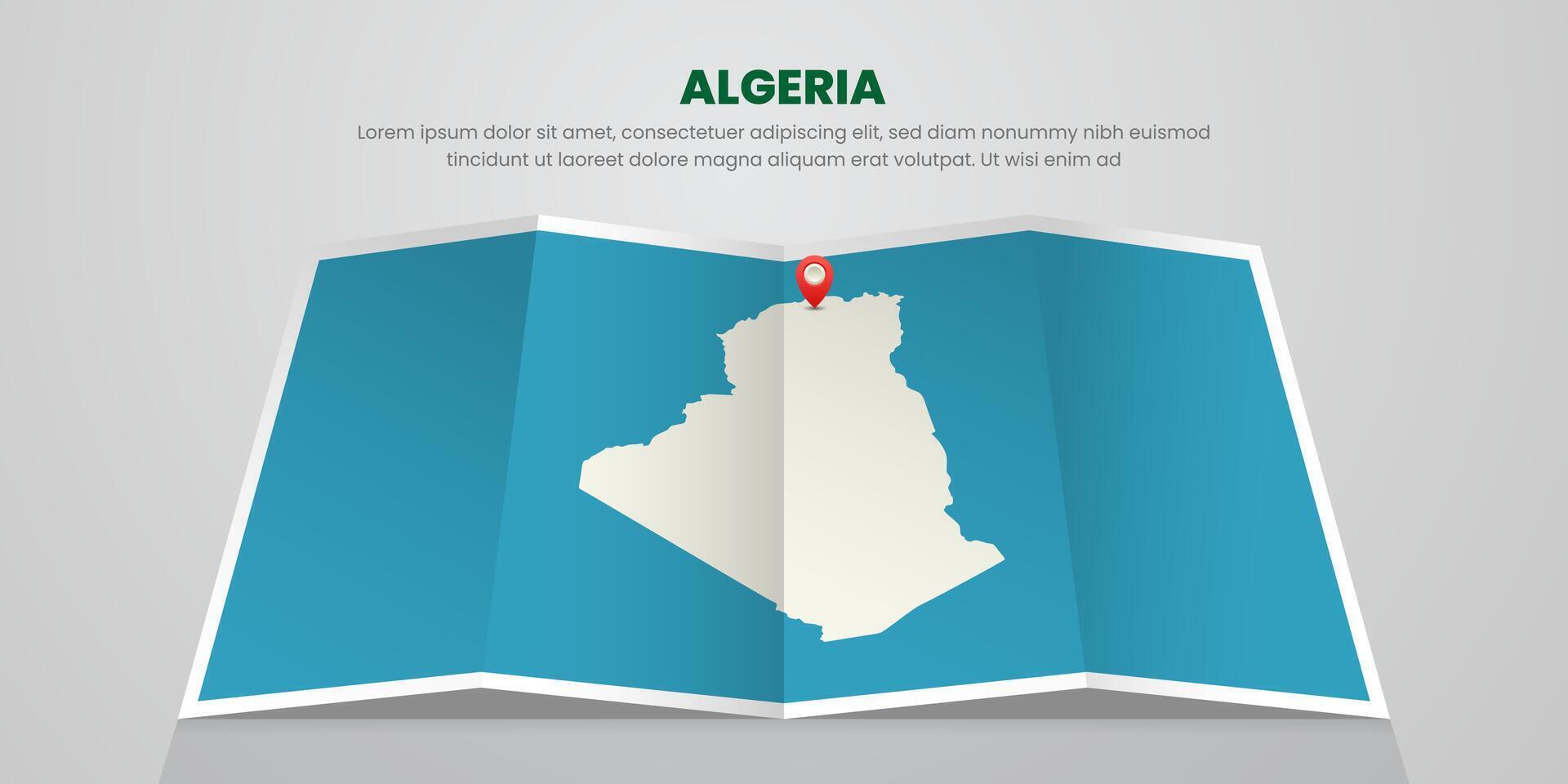 algeria map travel with pin tag location design Illustration vector