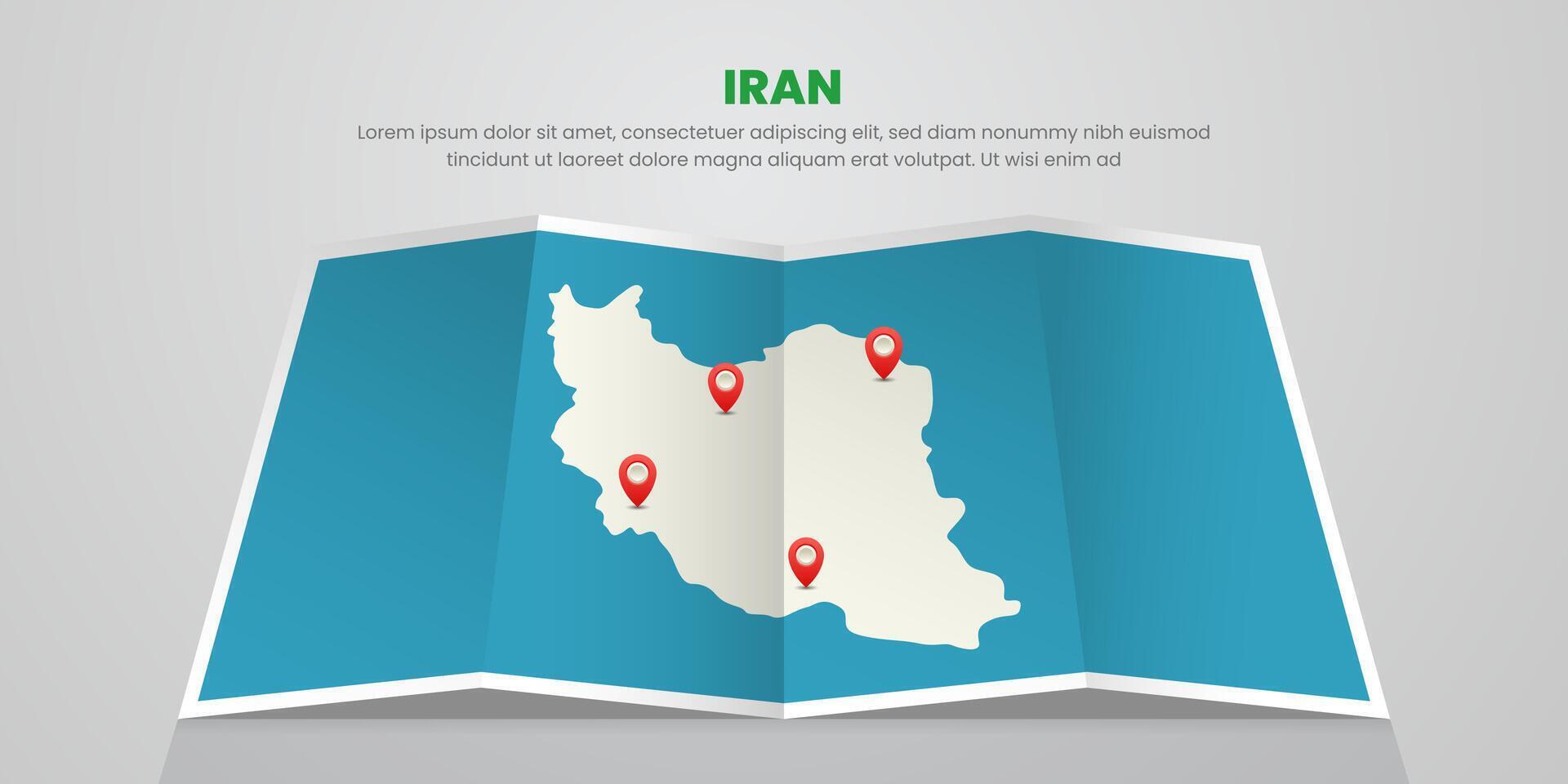 iran map travel with pin tag location design Illustration vector