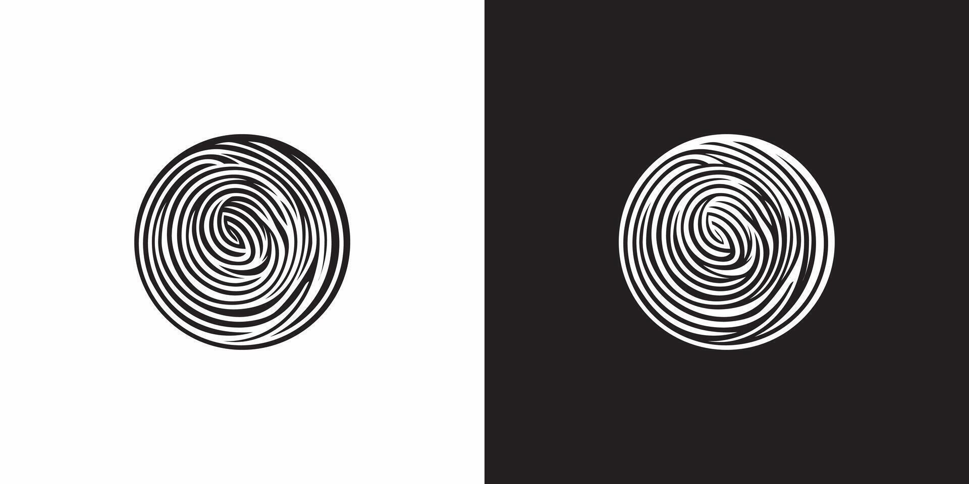 Two different images of a fingerprint on a black and white background vector