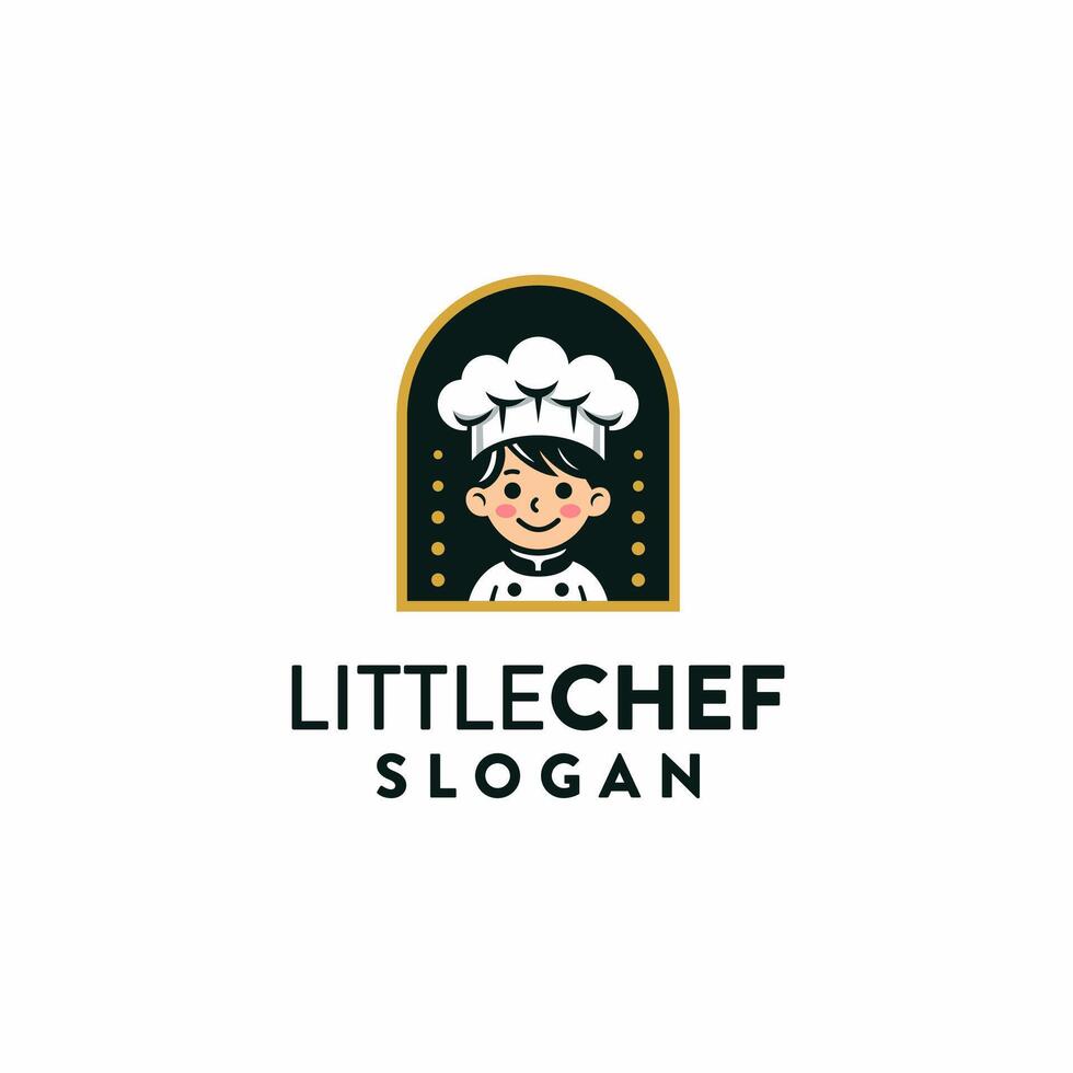 Little chef logo design vector