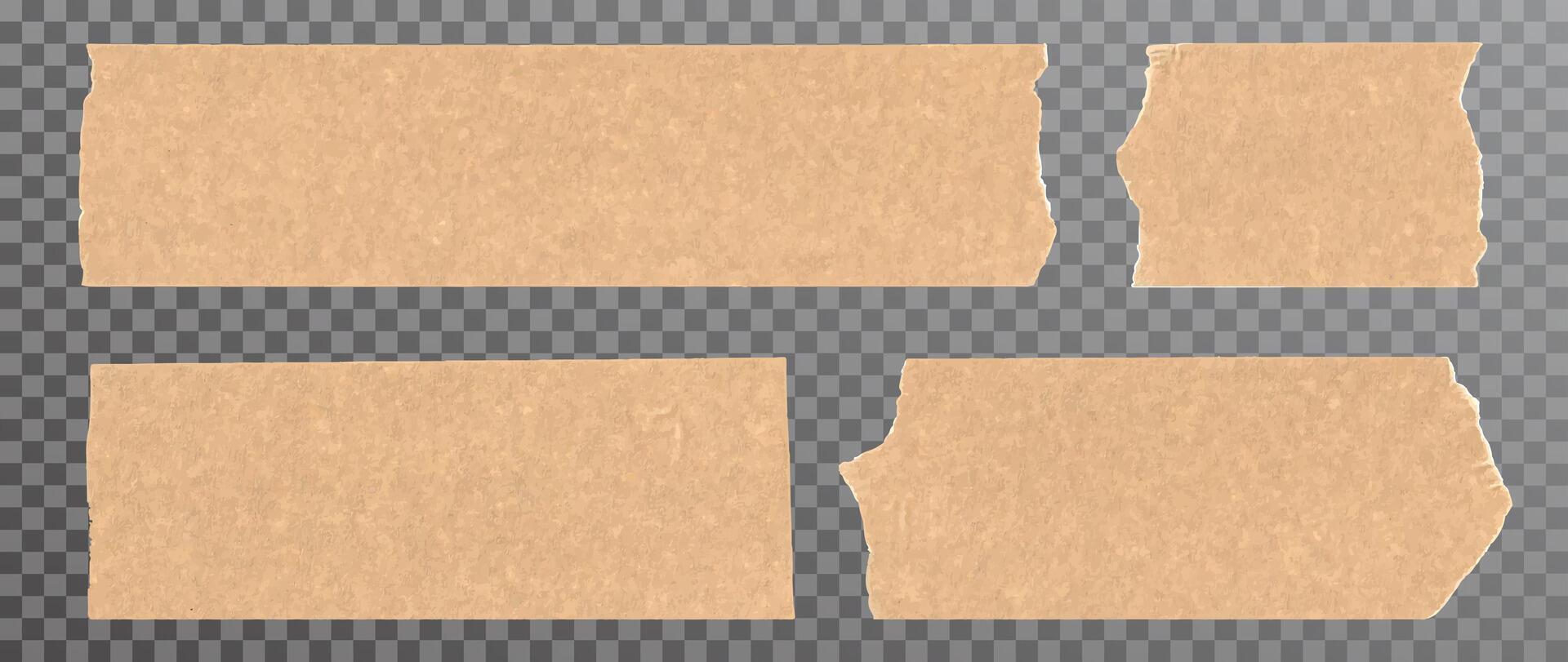 Torn paper pieces elements isolated vector