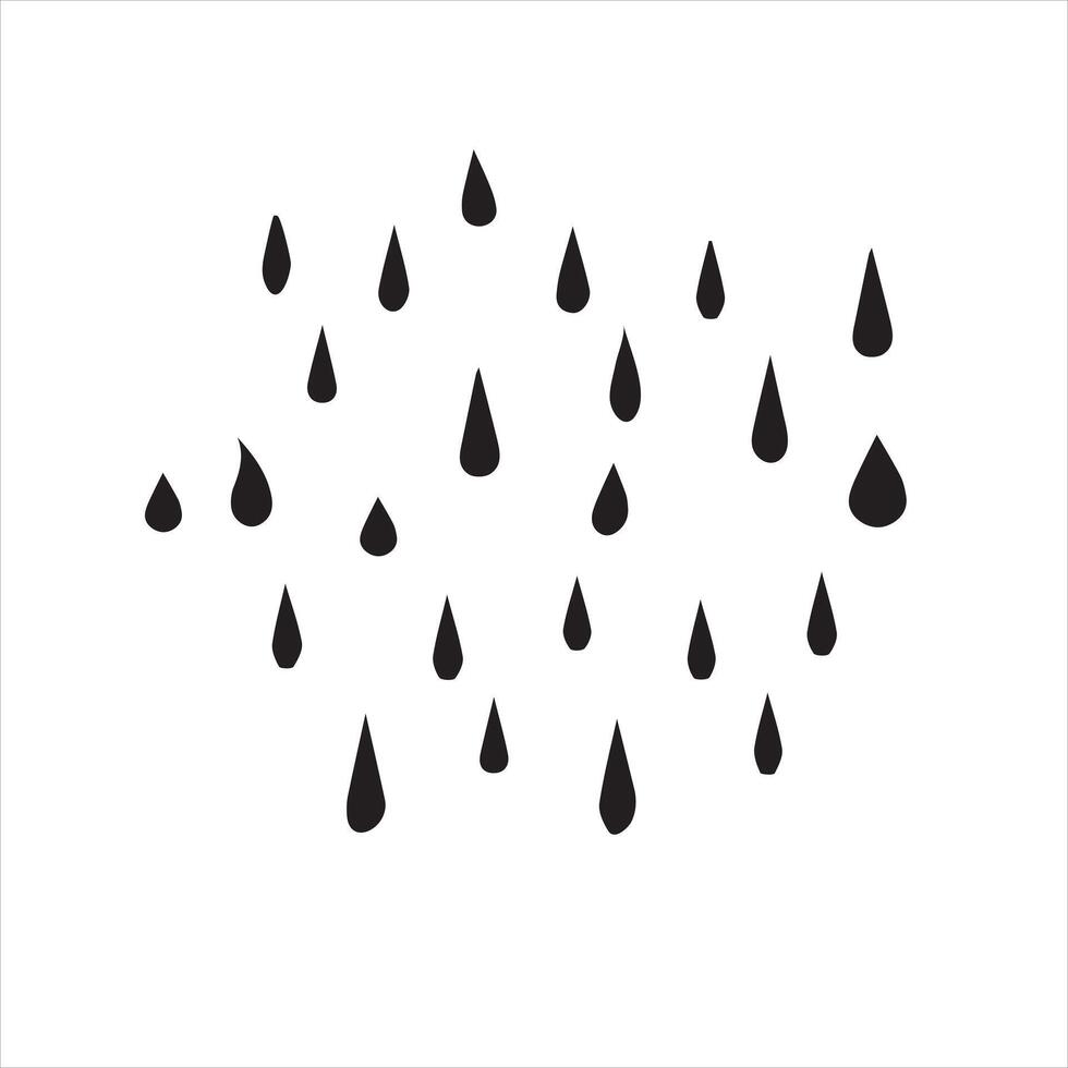 A black and white drawing of rain drops vector