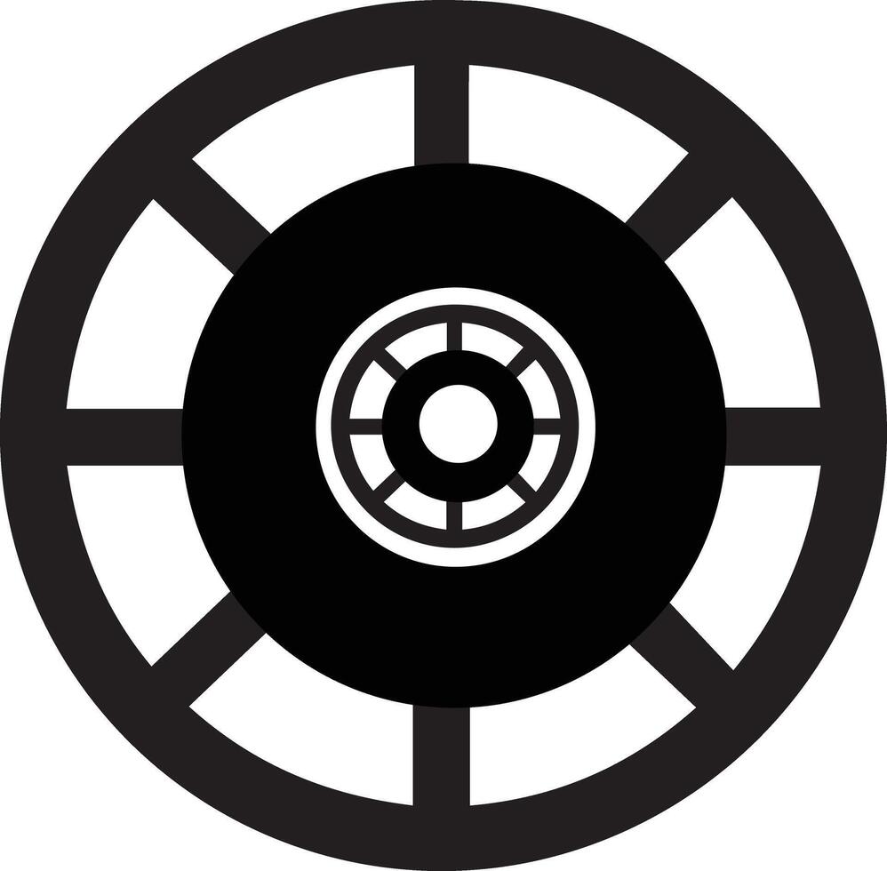 Wheel icon design silhouette vector