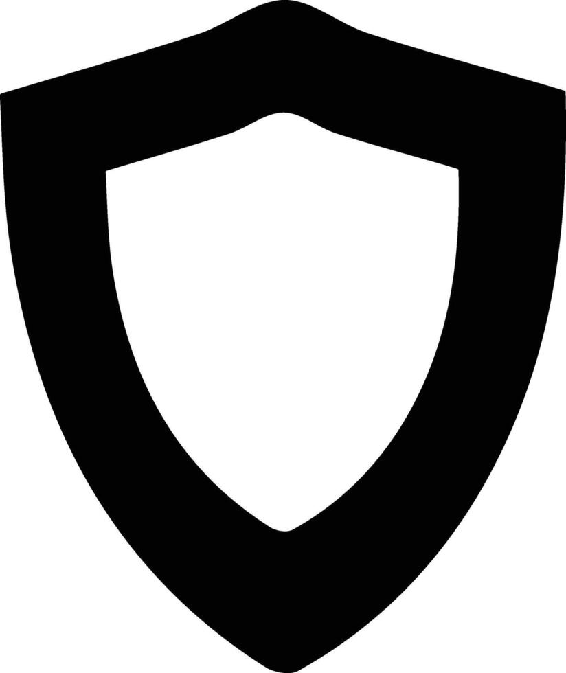 A black and white shield icon vector