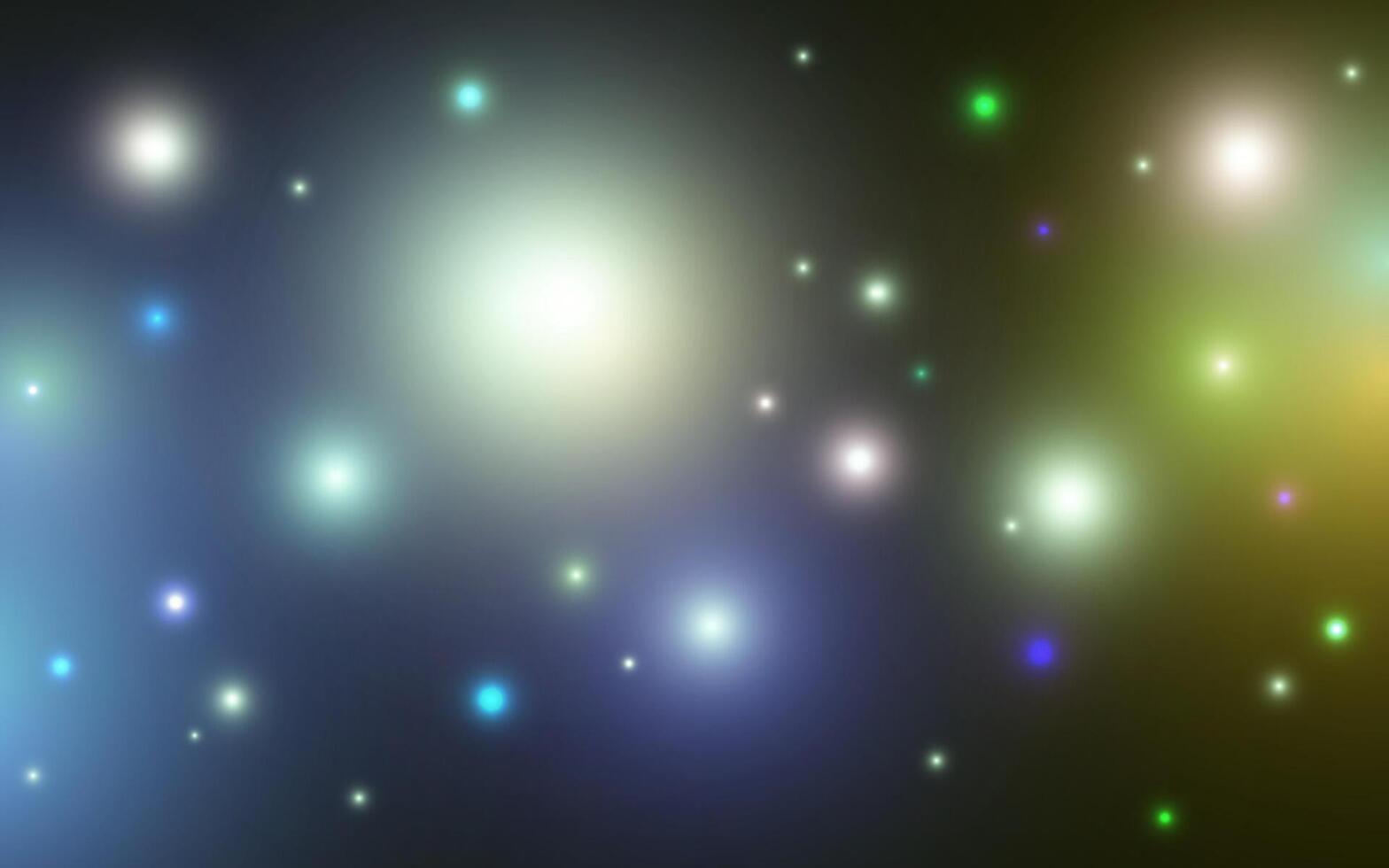Colorful Neon Bokeh with Starry Glow. Dreamy Night Sky with Abstract Light Orbs, Backgrounds decoration vector
