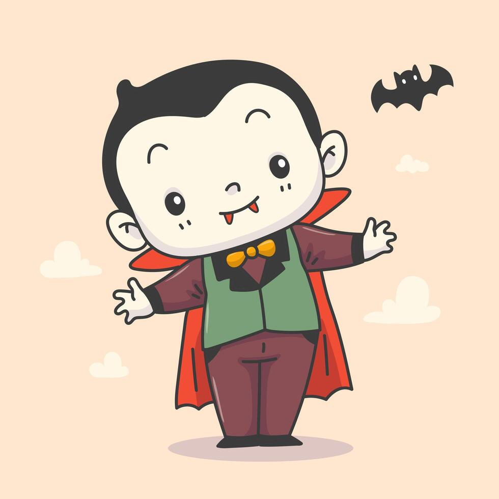 Cute Dracula in Cartoon vector