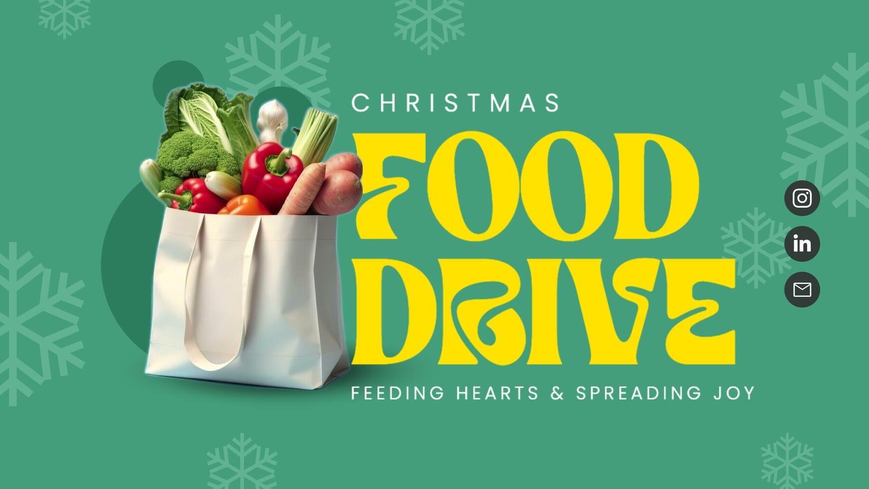 Minimalist Christmas Food Drive Facebook Cover Mobile template