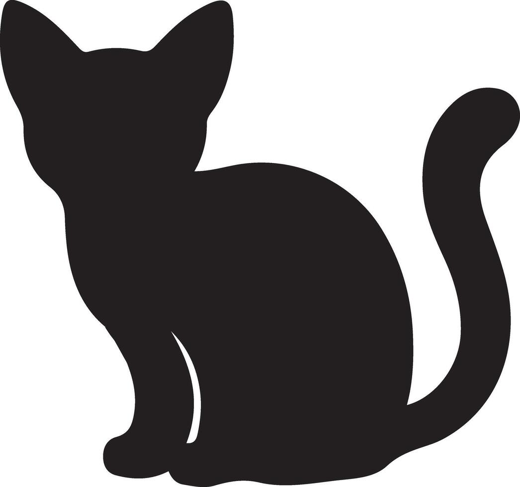 , design, silhouette, illustration icon cat vector