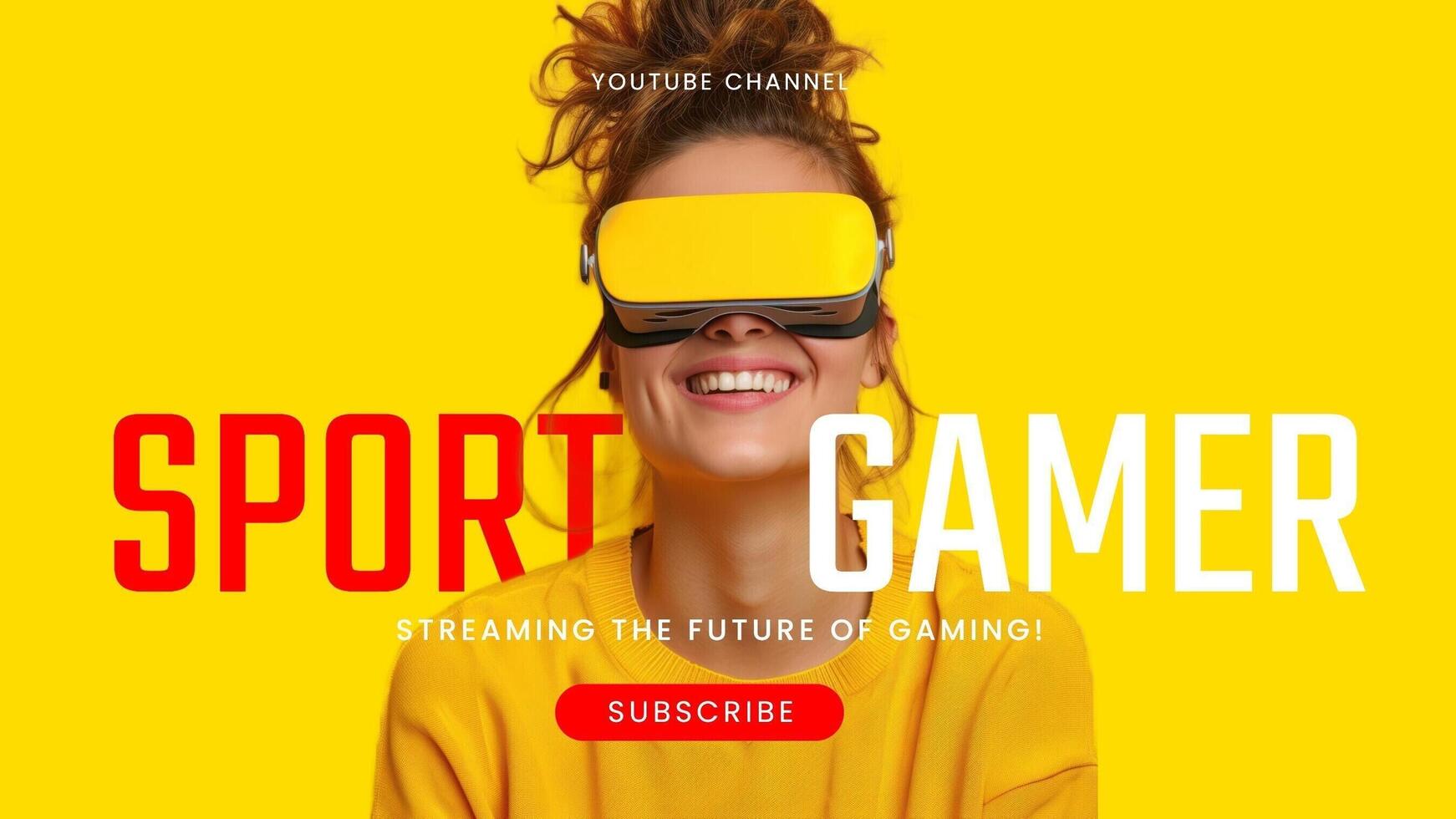 Yellow Minimalist Sport Gamer Youtube Banner template