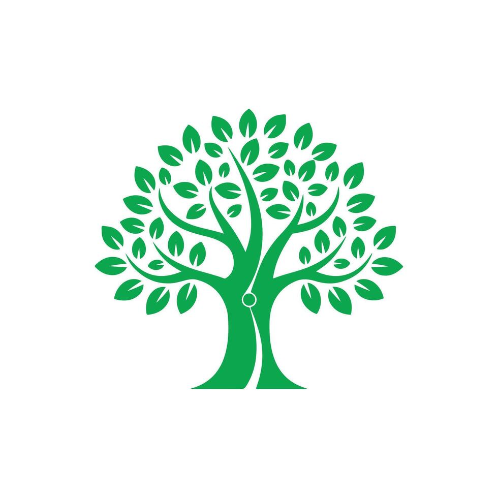 tree with leaves logo icon vector