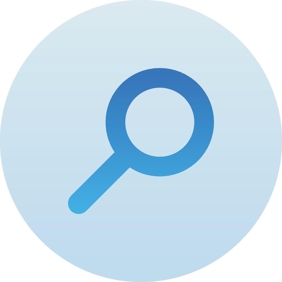 Search Zoom Circle Icon with Blue Gradient Isolated on White Background vector