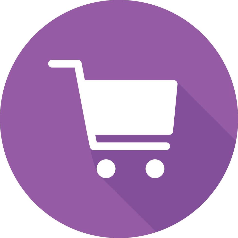 Shopping Cart Purple Circle Icon with Purple Shadow Isolated on White Background vector