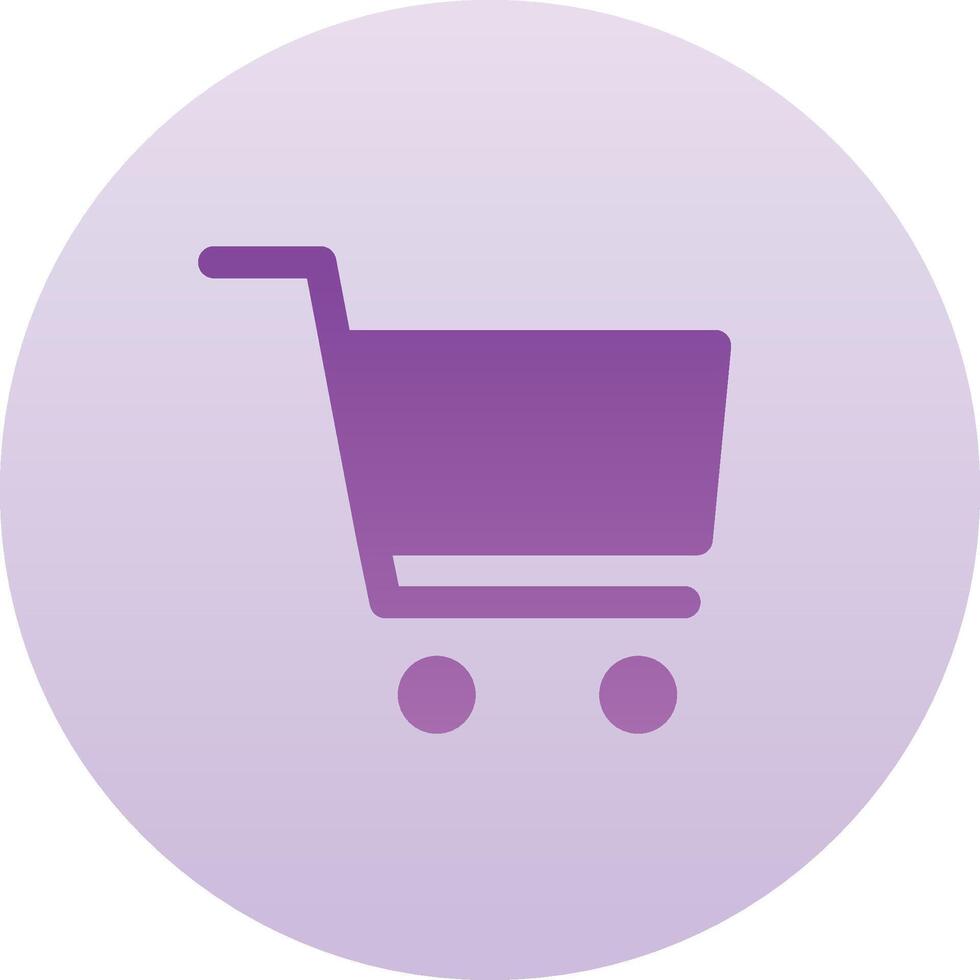 Shopping Cart Circle Icon with Purple Gradient Isolated on White Background vector