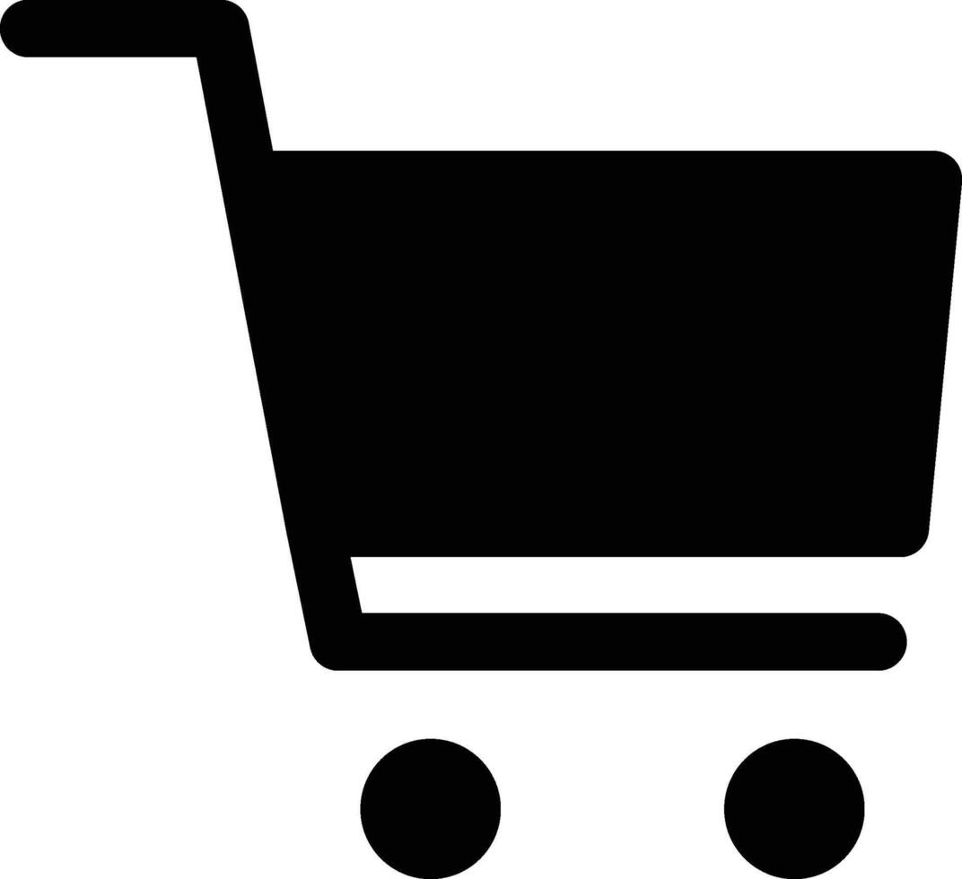 Shopping Cart Black Filled Icon Isolated on White Background vector