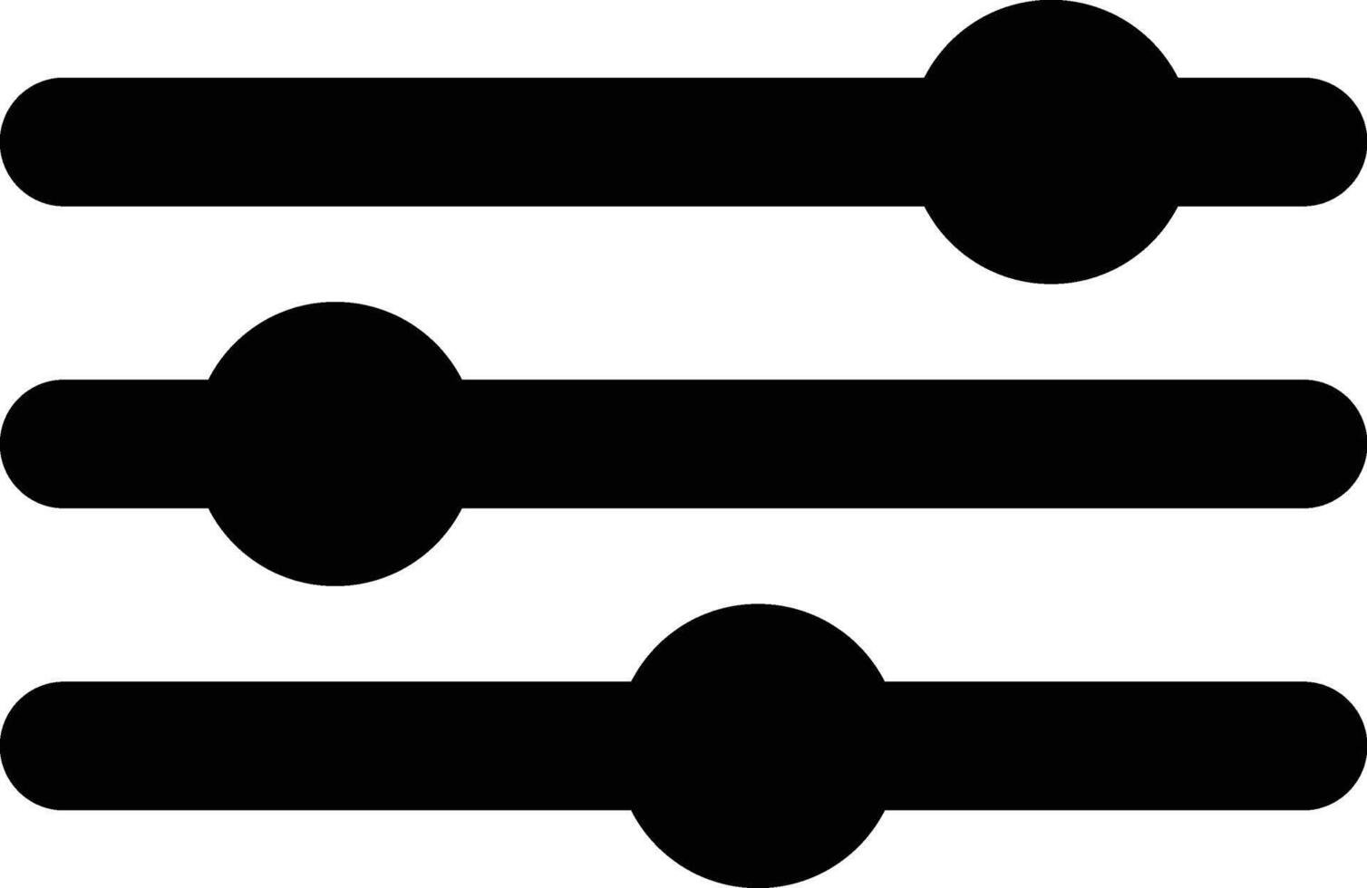 Three Lines with Dot Filter Black FIlled Icon Isolated on White Background vector