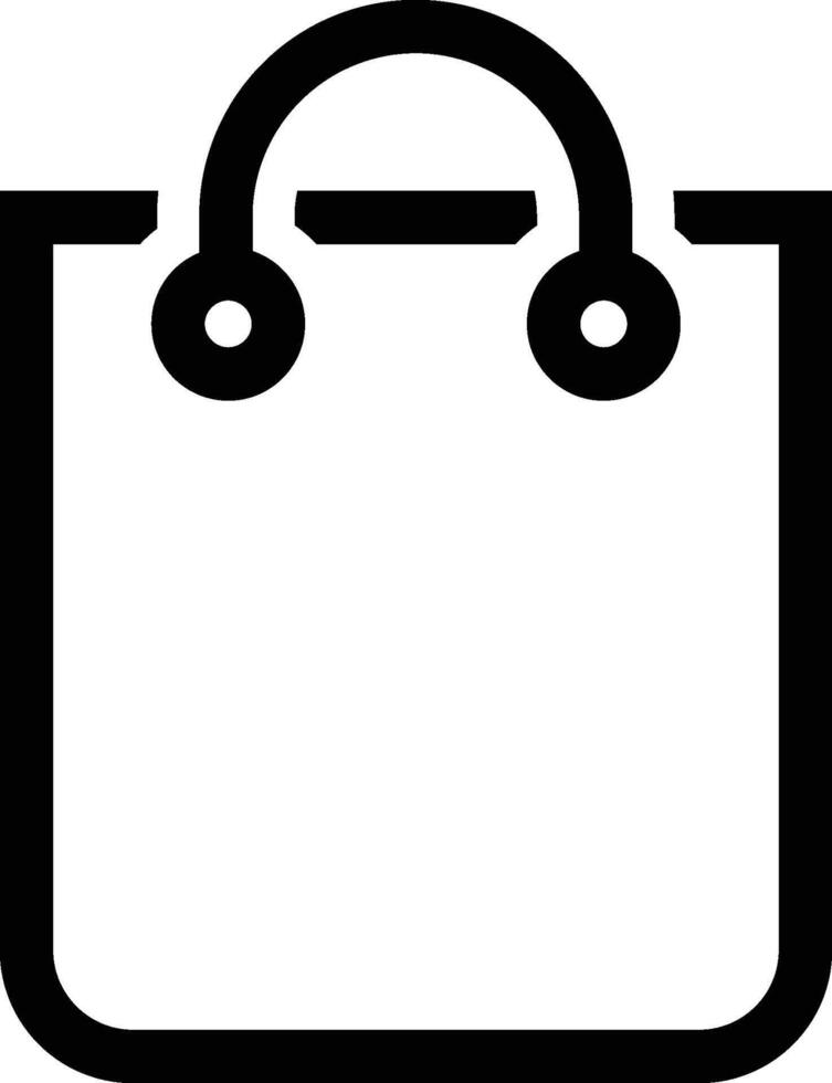 Shopping Bag Under Rounded Black Outline Icon Isolated on White Background vector
