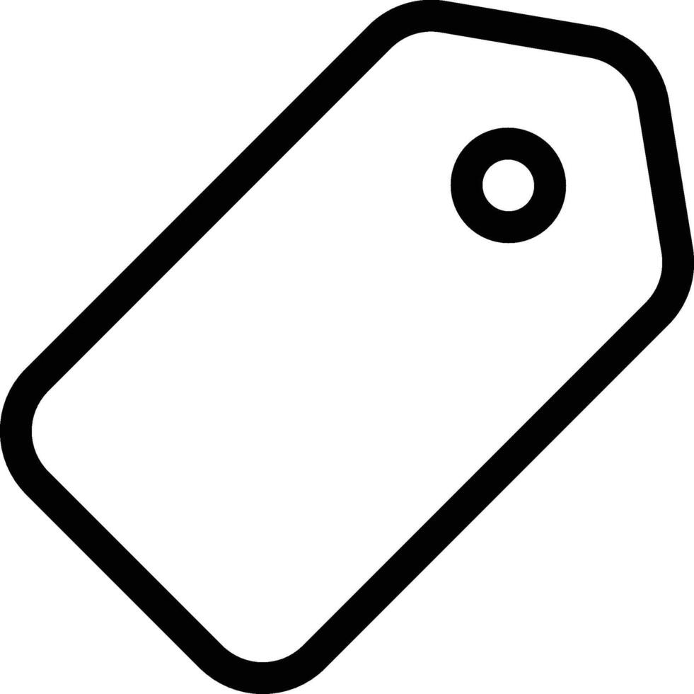 Discount Label Black Outline Icon Isolated on White Background vector