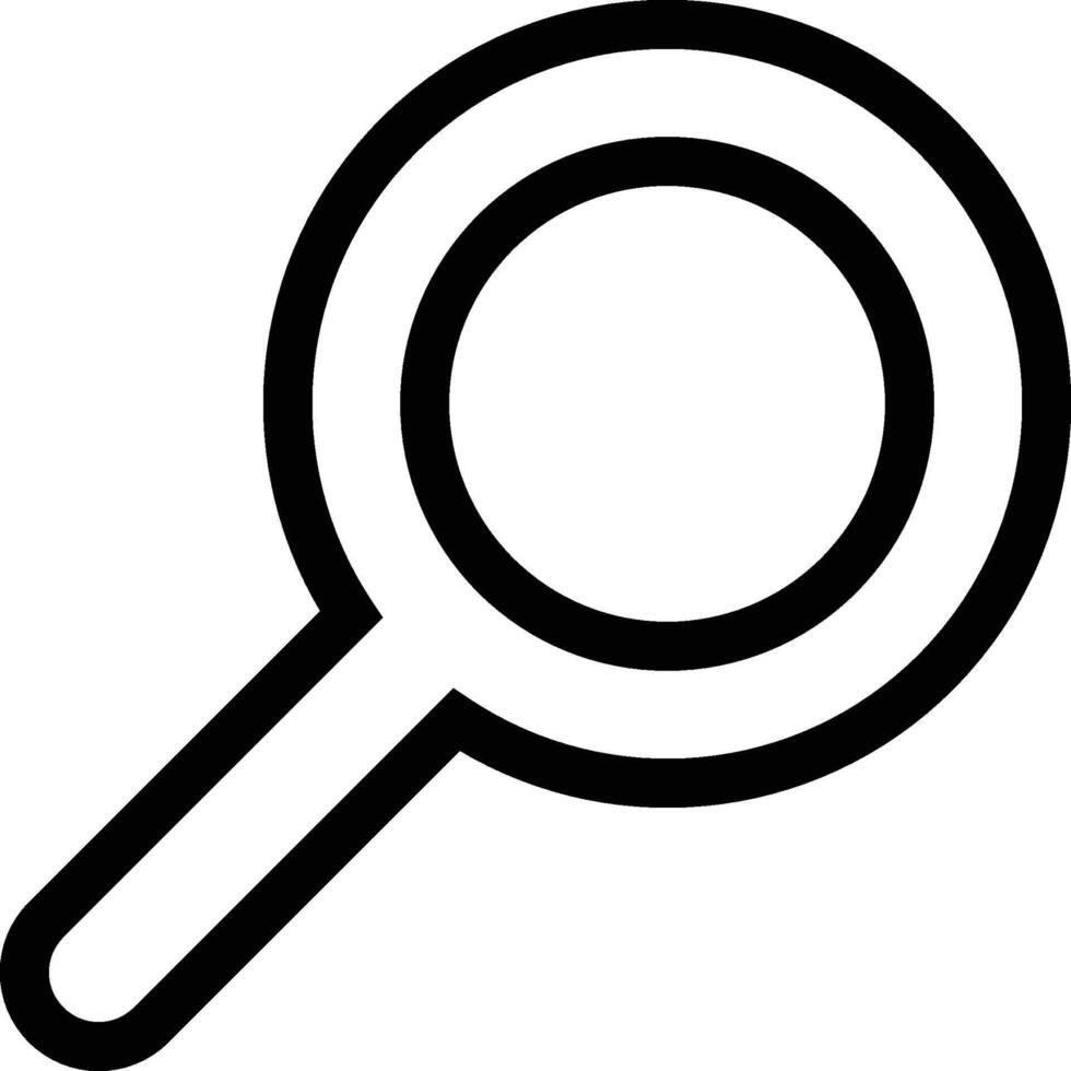 Search Zoom Black Outline Icon Isolated on White Background vector