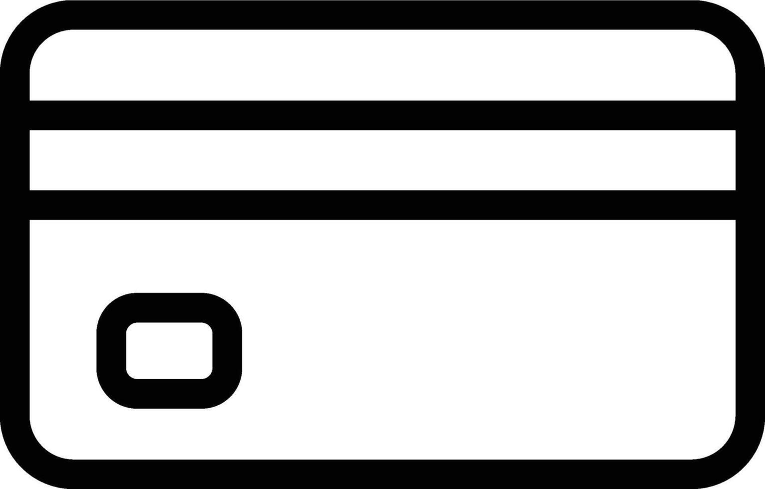 Credit Card Black Outline Icon Isolated on White Background vector