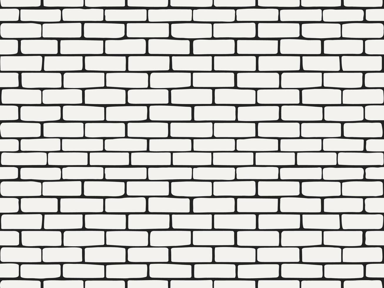 Black and white simple brick wall texture vector