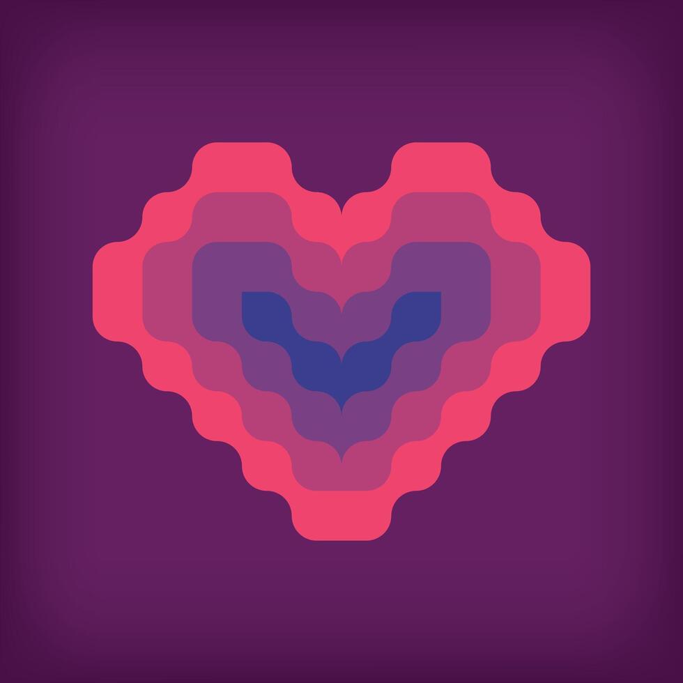 Modern colorful unique heart logo design. Red lover wave form design icon set. vector