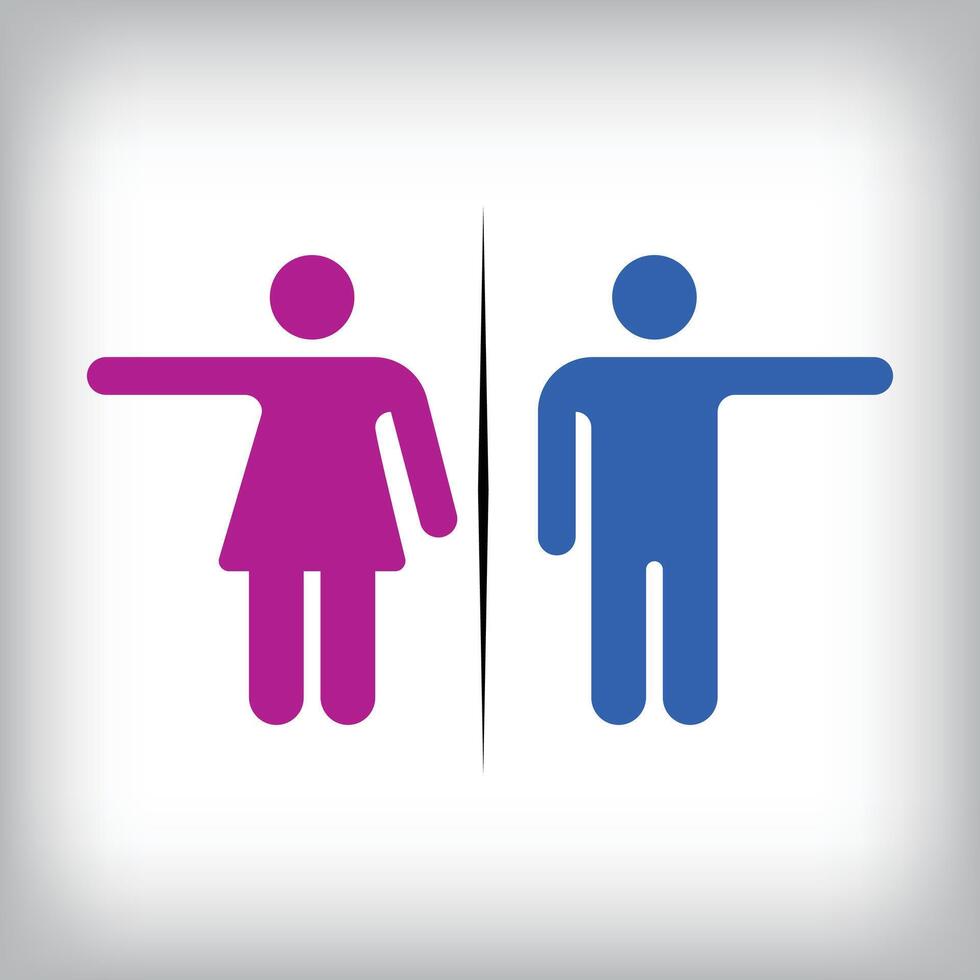 Female and male WC profile logo design. Router toilet design icon set. vector