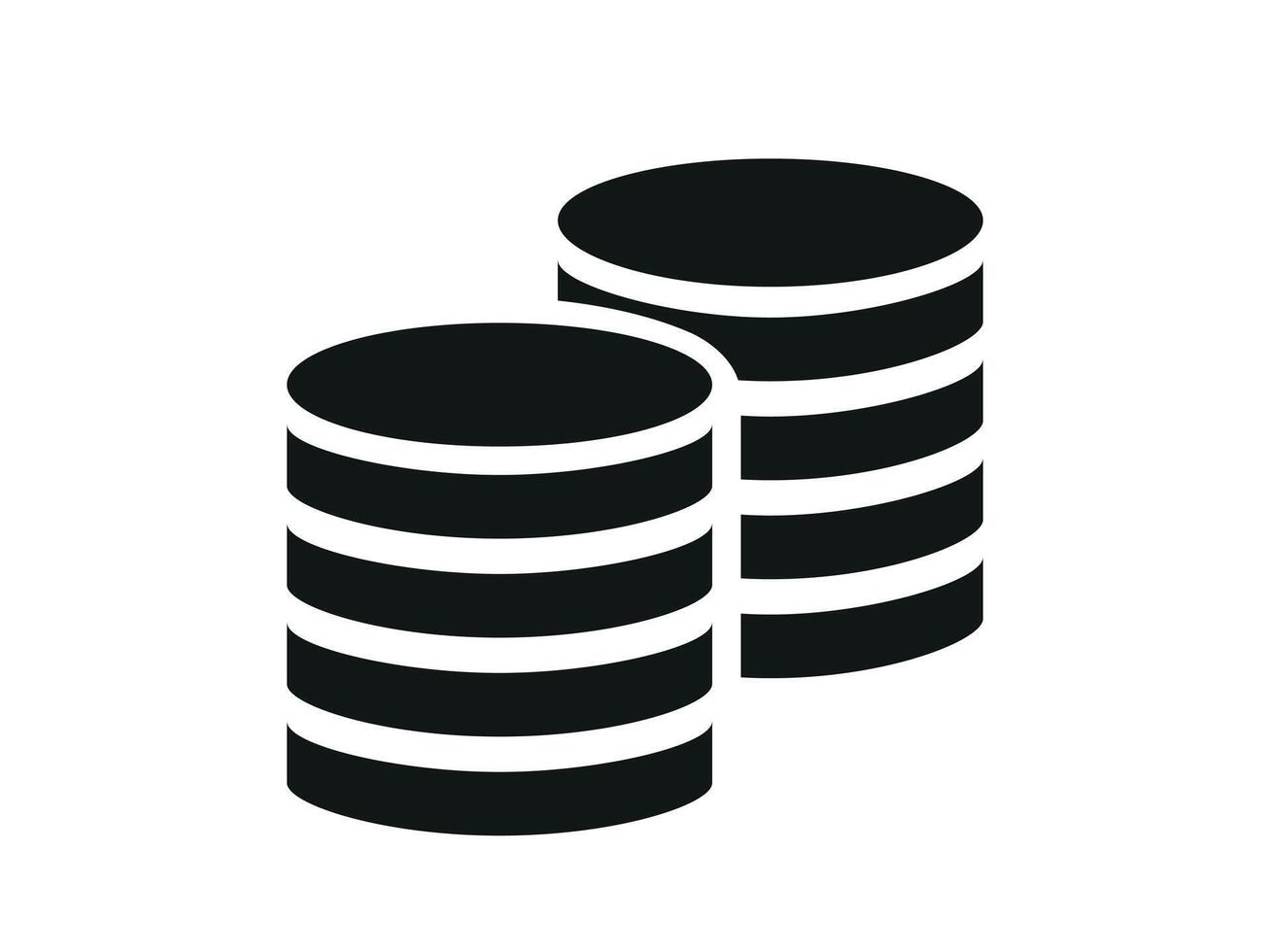 Stack of coins pile icon illustration. vector