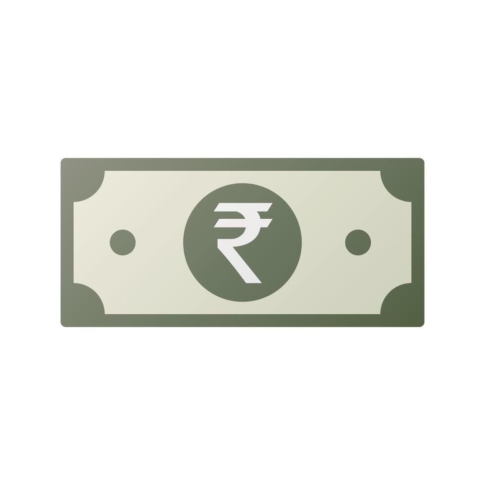 Indian rupee note icon isolated on white background. vector