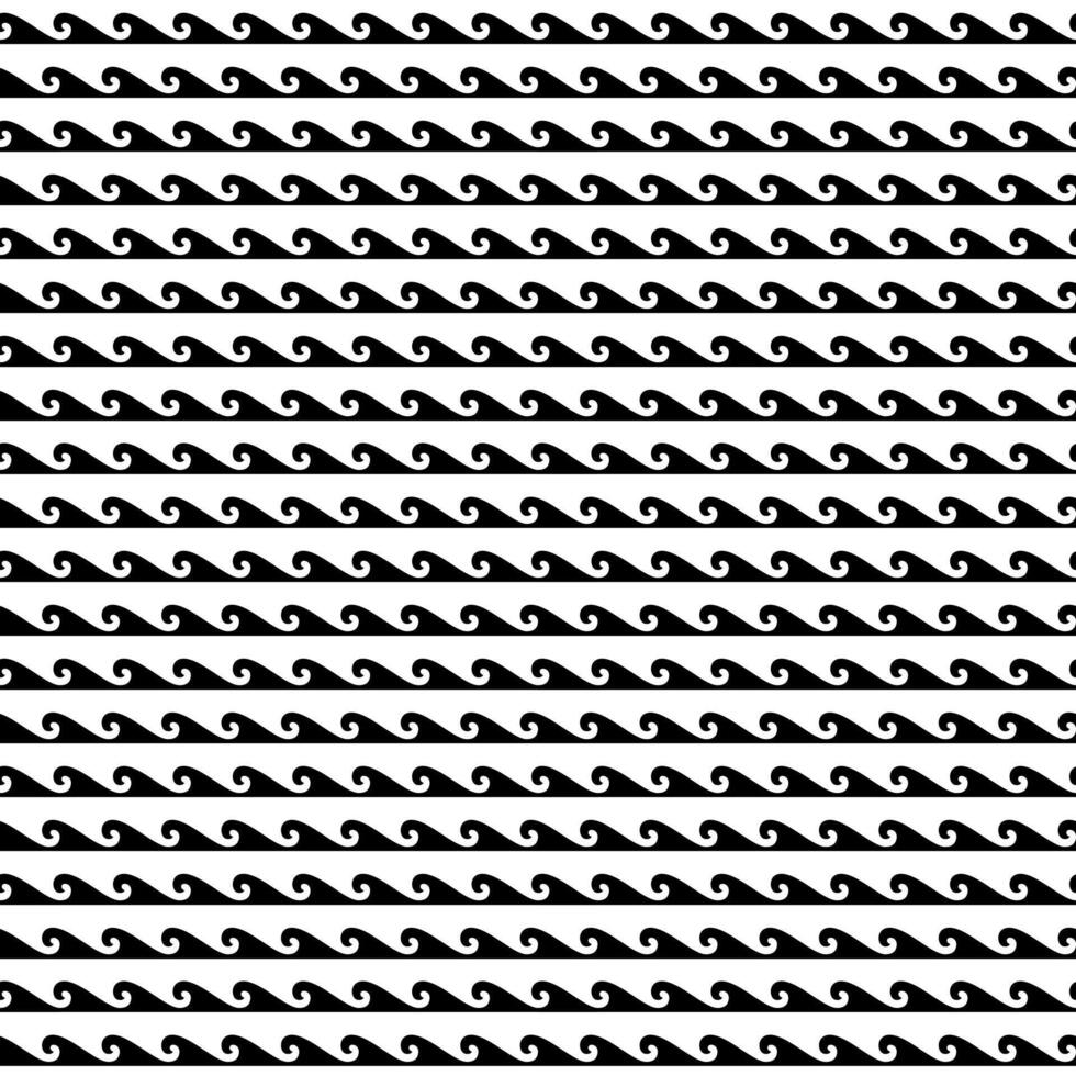 seamless monochrome geometric pattern. Waves Maori vector