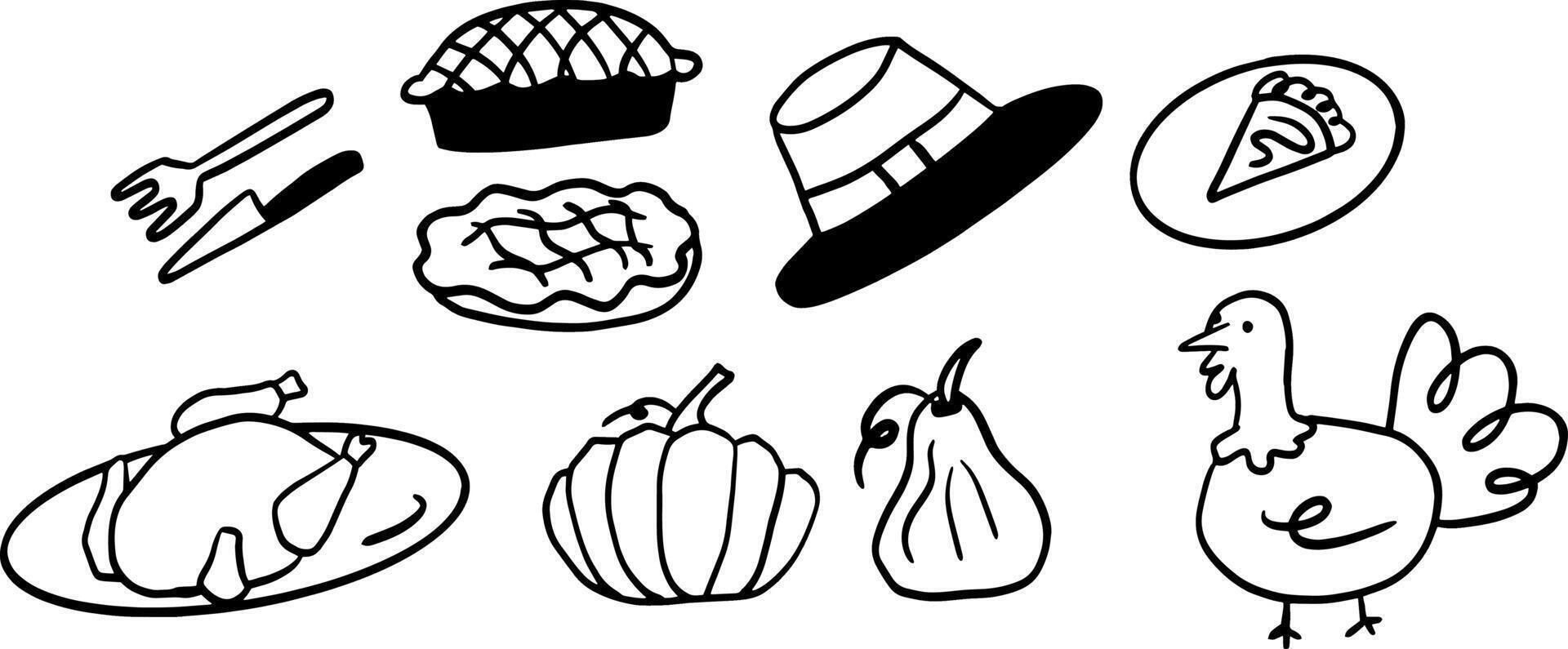 Adorable Thanksgiving Icons for Holiday-Themed Creations vector