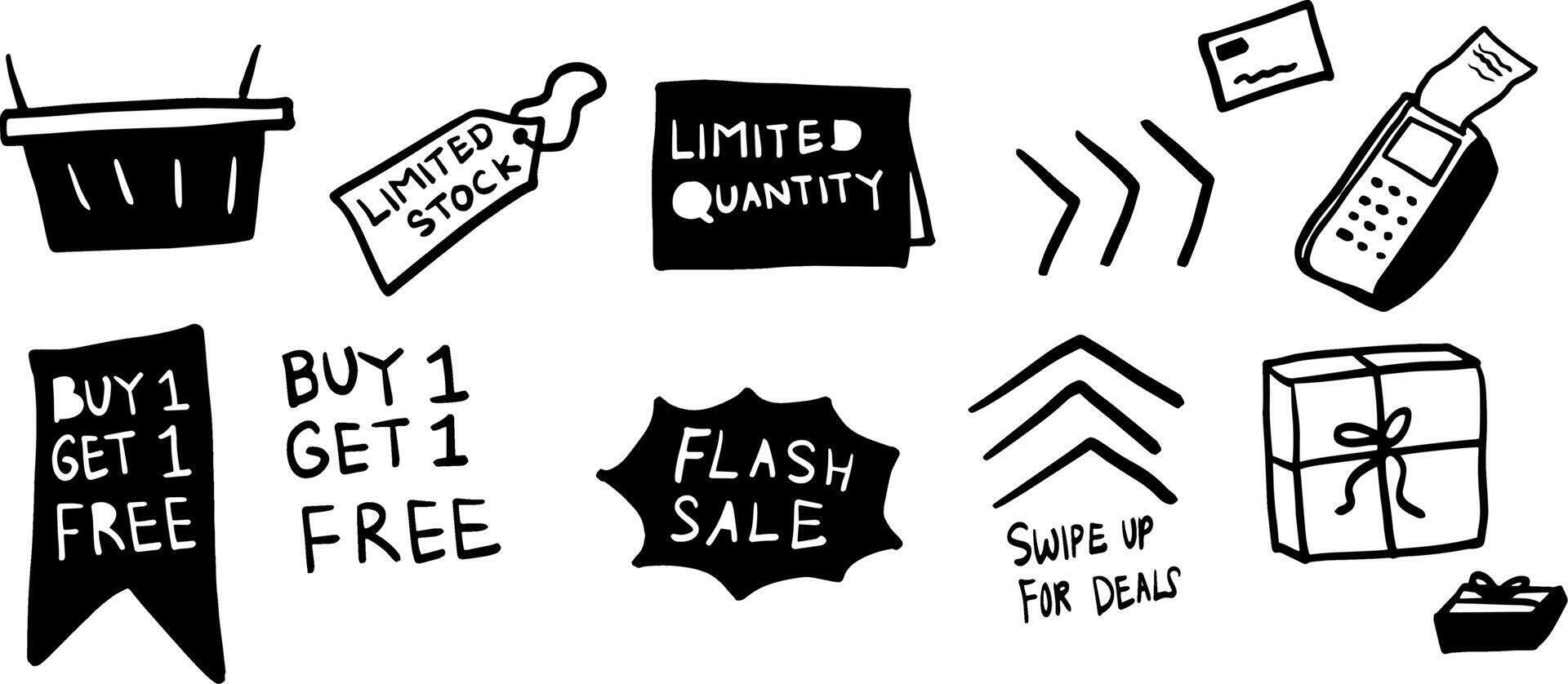Minimalist Black Friday Icons for Sales and Retail Art vector