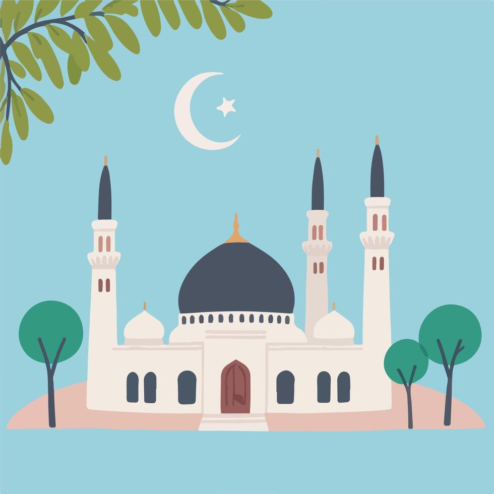 Art and Illustration of mosque perfect for design vector