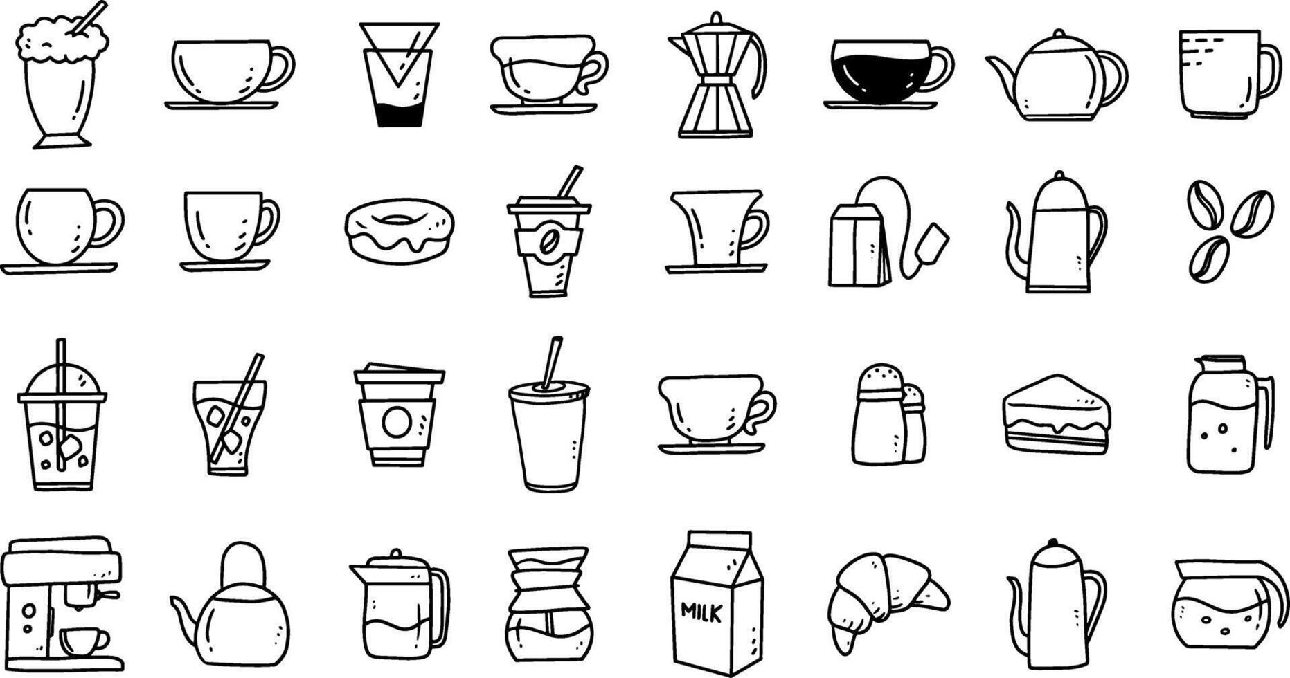 coffee set icon vector