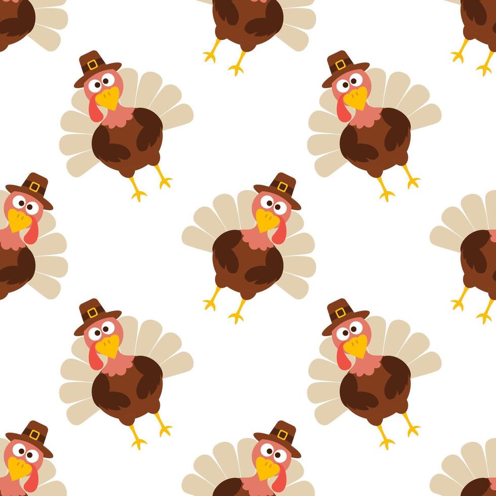 Seamless Pattern Design Featuring Thanksgiving Day in Hand-Drawn Style vector