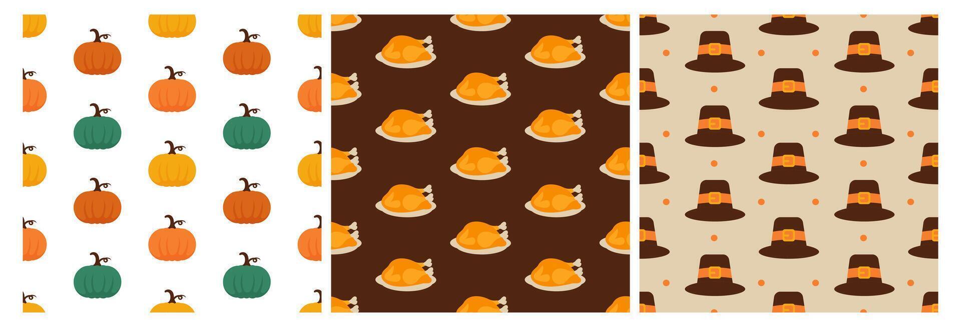 Fun and Festive Thanksgiving Seamless Pattern with Hand-Drawn Art vector