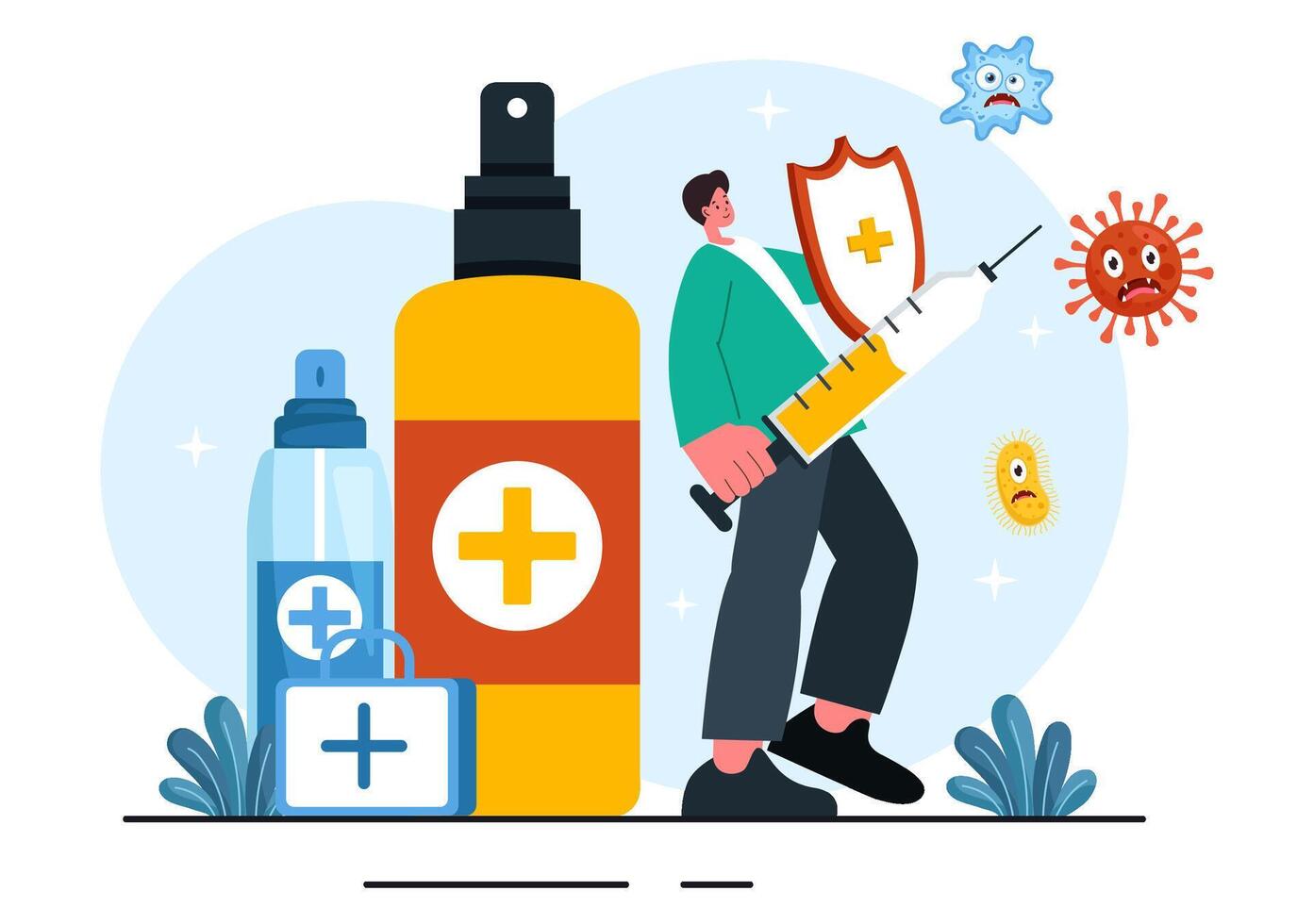 Clean and Safe Handwashing Illustration for Virus and Bacteria Protection vector